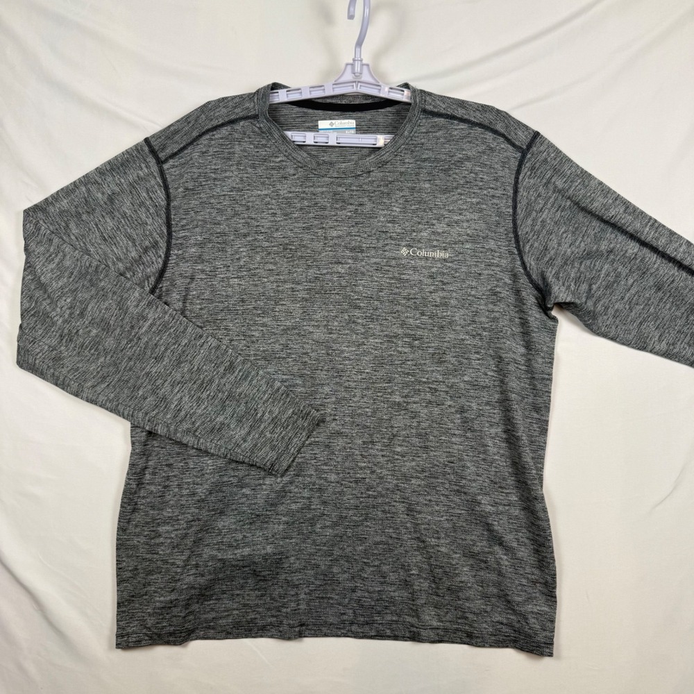 Columbia Mens XL Gray Heather Space Dye Long Sleeve Active Shirt XO0906